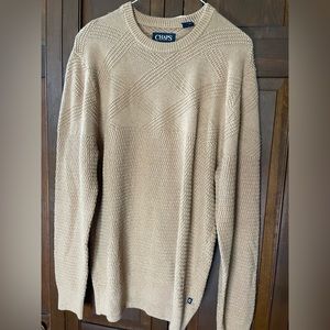 Mens Chaps Beige Sweater, Size small